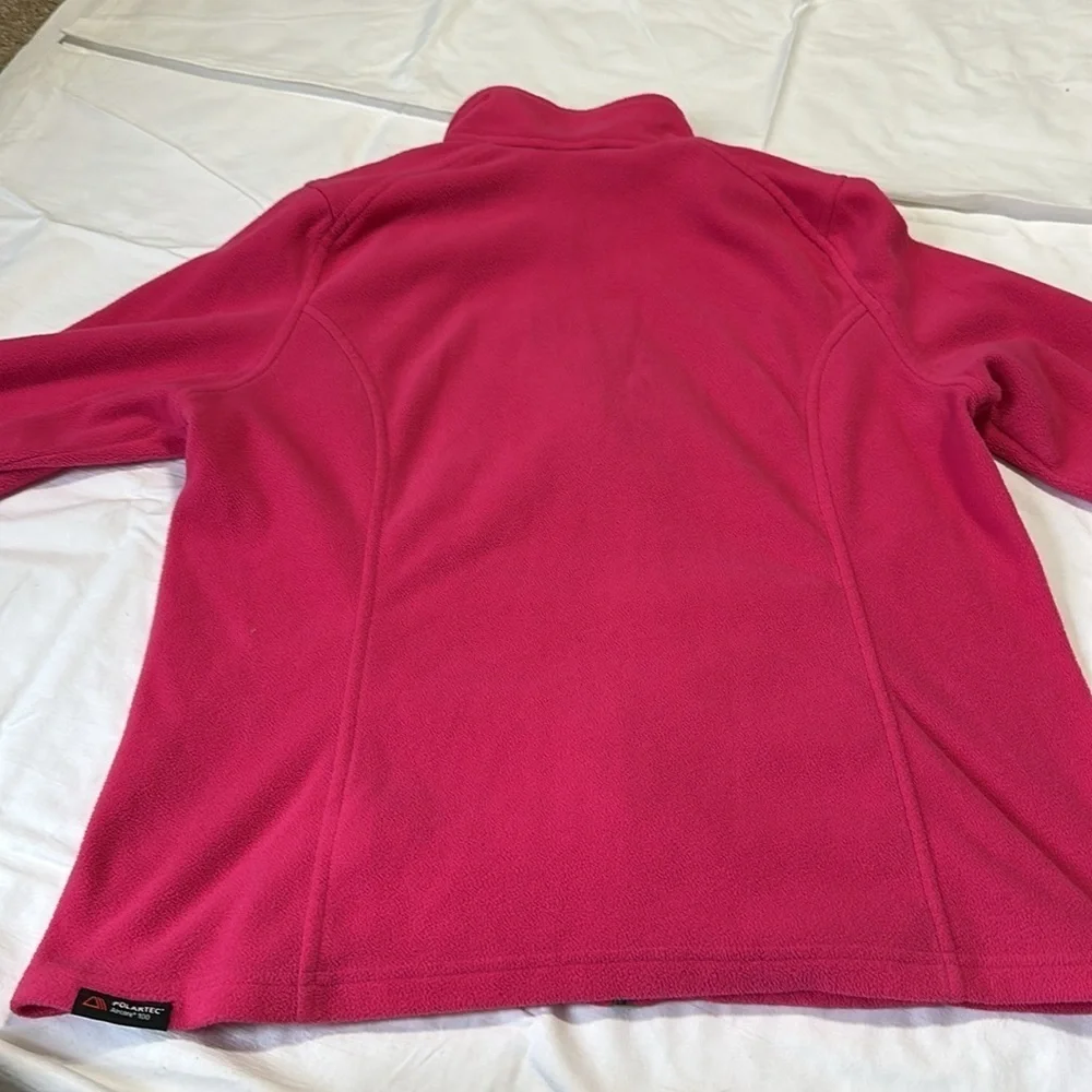 Lands End Pink Zip Up Fleece Jacket Girls 14-16 Large